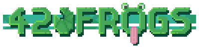 pixel lettering, says "420frogs"